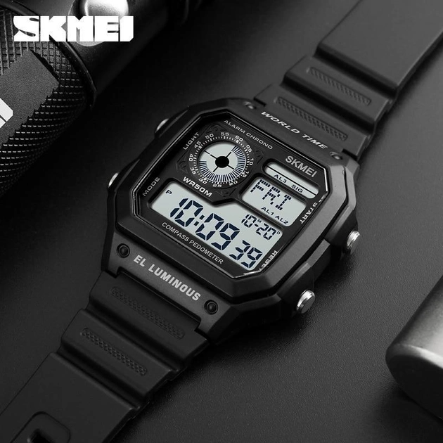 Часы наручные мужские Skmei 1299BK 5 ATM 43 мм Black - изображение 4