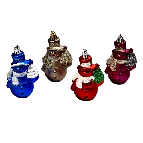 Ялинкові новорічні іграшки "Snowman" МАГІЧНА-НОВОРІЧНА M47959 пластикові 8 см у наборі 6шт - Фото 1 Ялинкові новорічні іграшки "Snowman" МАГІЧНА-НОВОРІЧНА M47959 пластикові 8 см у наборі 6шт - зображення 1
