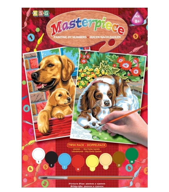 Детская картина по номерам Sequin Art SA0214 Щенки PAINTING BY NUMBERS ...