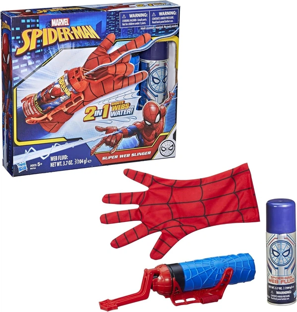 Перчатка Человек-паук Hasbro Marvel Spider-Man Super Web Slinger, 2-в-1 Стреляет Паутиной и водой (B9764) - Фото 1 Перчатка Человек-паук Hasbro Marvel Spider-Man Super Web Slinger, 2-в-1 Стреляет Паутиной и водой (B9764) - изображение 1