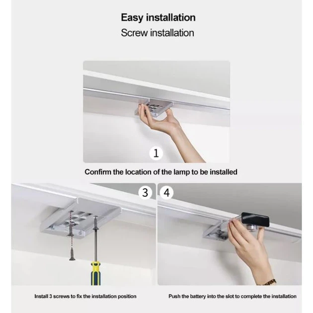 Портативный беспроводной светильник Ezvalo Wireless Smart Hand Sweep Cabinet Light 65cm LC2-65 - Фото 5 Портативный беспроводной светильник Ezvalo Wireless Smart Hand Sweep Cabinet Light 65cm LC2-65 - изображение 5