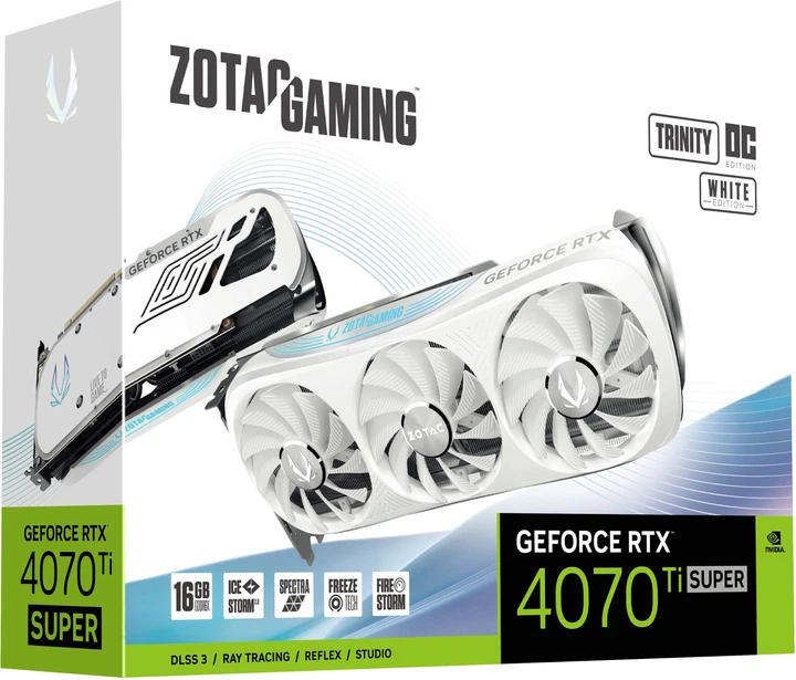 Karta graficzna Zotac PCI-Ex GeForce RTX 4070 Ti Super Trinity OC White Edition 16GB GDDR6X (256bit) (2625/21000) (HDMI, 3 x DisplayPort) (ZT-D40730Q-10P) - obraz 7