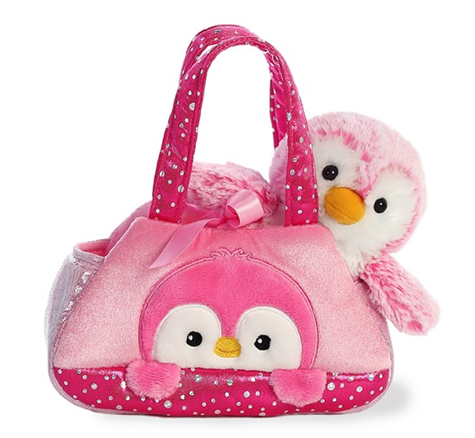 Pluszowa zabawka Aurora Fancy Pals różowy pingwin w torbie 20 cm (5034566328327) - obraz 1