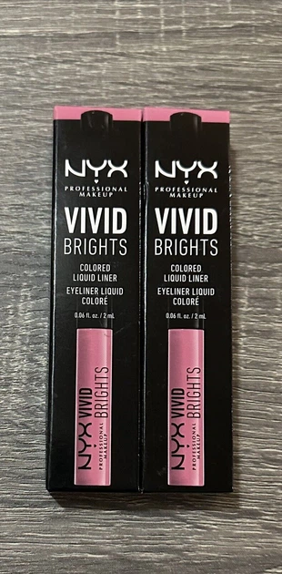 Цветная подводка для глаз NYX Cosmetics VIVID BRIGHTS LINER (2 мл) Vivid Petal - Pastel pink (VBL06) - изображение 5