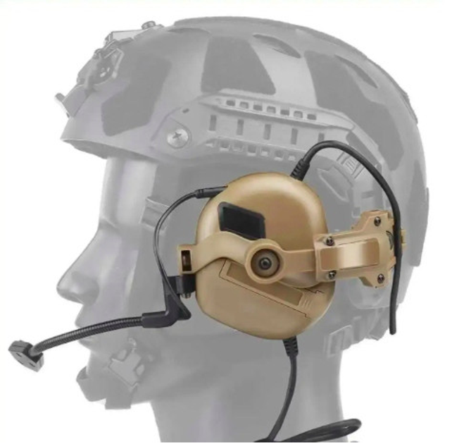Крепление адаптеры для тактических наушников на шлем "чебурашка" койот - изображение 2