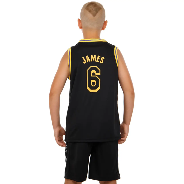 Форма баскетбольна дитяча Lion NBA LAKERS JAMES 6 колір чорний L - на 10-12 років, зріст 140-148 (CO-2263-L) - Фото 3 Форма баскетбольна дитяча Lion NBA LAKERS JAMES 6 колір чорний L - на 10-12 років, зріст 140-148 (CO-2263-L) - зображення 3
