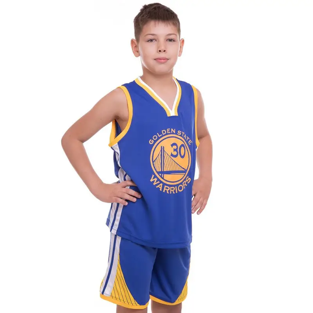 Форма баскетбольна дитяча Lion GOLDEN STATE WARRIORS CURRY 30 колір синій S - на 7-9 років, зріст 125-130 (CO-2269-S) - изображение 4