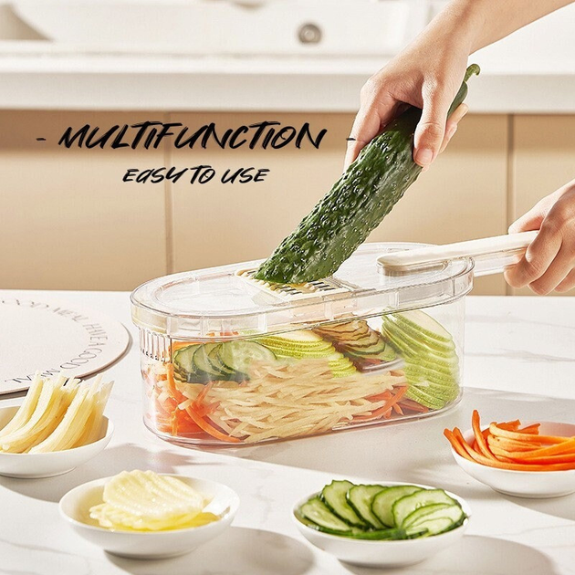 Овощерезка слайсер&nbsp;ZHM1009 Multifunctional Vegetable Cutter с контейнером 4 в 1 (ZHM1009) - изображение 8