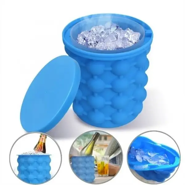 Силіконова форма для заморожування відро льоду з кришкою Ice Cube Maker Genie до 120 кубиків (K-756544331) - зображення 3