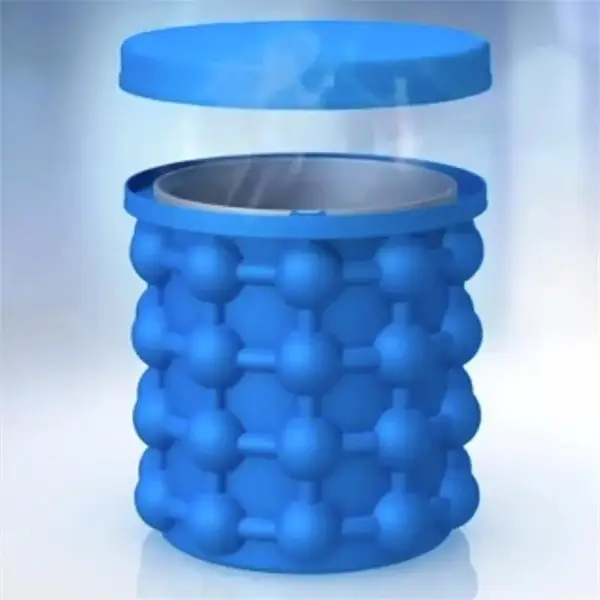 Силіконова форма для заморожування відро льоду з кришкою Ice Cube Maker Genie до 120 кубиків (K-756544331) - зображення 4