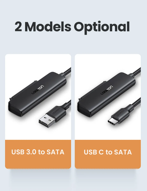 Переходник Ugreen CM321 c USB 3.0 на SATA для диска HDD, SSD 2.5' (70609) - Фото 8 Переходник Ugreen CM321 c USB 3.0 на SATA для диска HDD, SSD 2.5' (70609) - изображение 8