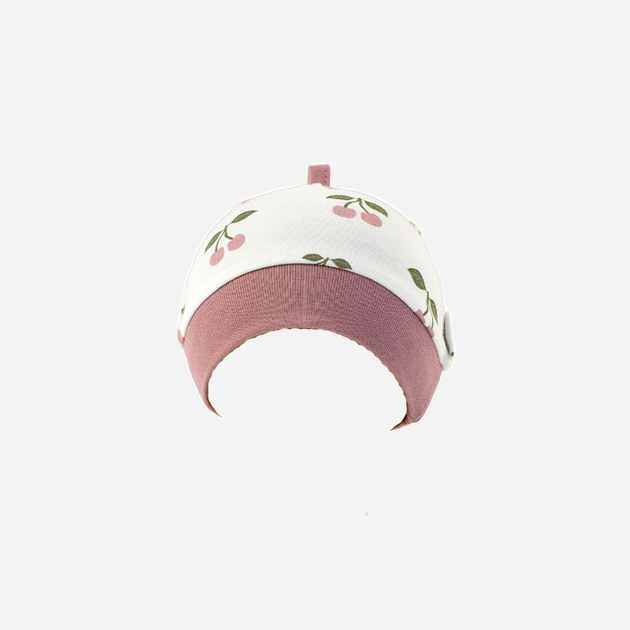 Дитяча демісезонна шапка-біні для дівчинки Nicol 204054 30 см Білий/Рожевий (5905601020523) - зображення 1