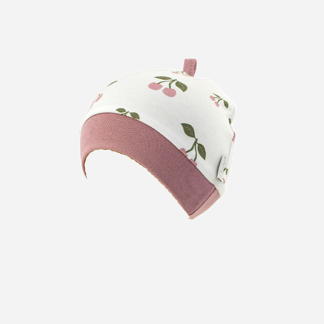 Дитяча демісезонна шапка-біні для дівчинки Nicol 204054 30 см Білий/Рожевий (5905601020523) - зображення 2