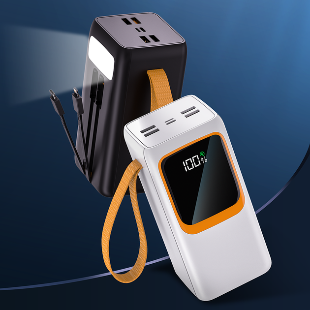 Портативное зарядное устройство (Повербанк) Aspor A350 50000 mAh (4USB/Type-C/Lightning/22.5W) - черный - изображение 2