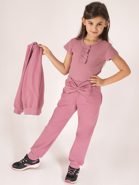 Spodnie dresowe dziecięce dla dziewczynki Nicol 204275 110 cm Wrzosowe (5905601023302) - obraz 2