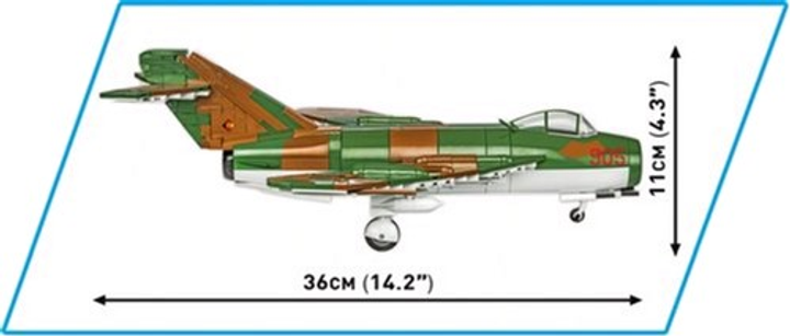 Klocki konstrukcyjne Cobi Historical Collection Cold War Samolot myśliwski LIM-5 ( MiG-17F ) East Germany Air Force 575 elementów (5902251058258) - obraz 2