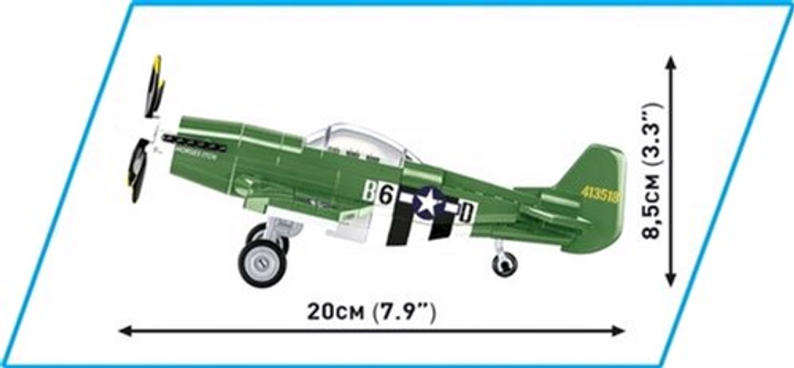 Klocki konstrukcyjne Cobi Historical Collection WWII North American P-51 Mustang 152 elementy (5902251058609) - obraz 3