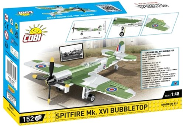 Klocki konstrukcyjne Cobi Historical Collection WWII Spitfire Myśliwiec 152 elementy (5902251058654) - obraz 8