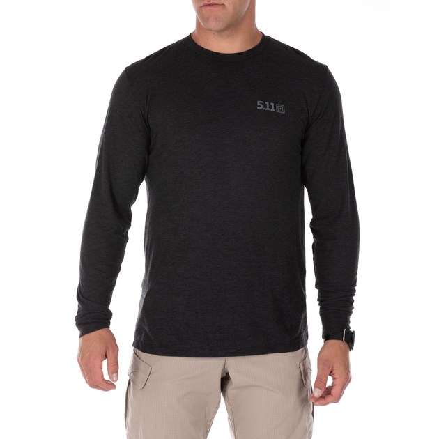 Реглан 5.11 Tactical Triblend Legacy Long Sleeve Tee S Black Heather - зображення 1