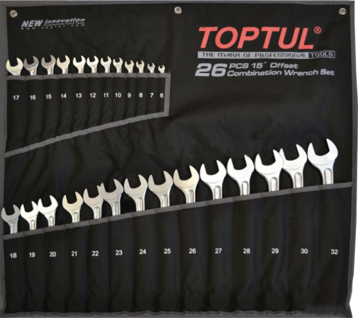 Набор ключей комбинированных Toptul Super-Torque 6-32 мм 26 предметов (GPAW2601) - изображение 1