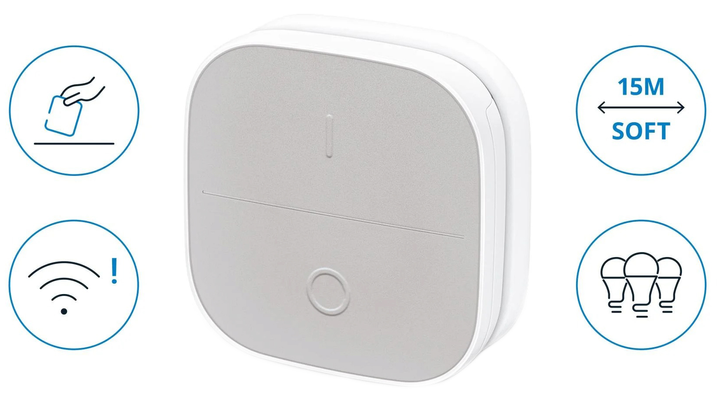 Inteligentny przenośny włącznik WIZ Smart Home Contact dwa przyciski biały (8719514554795) - obraz 2