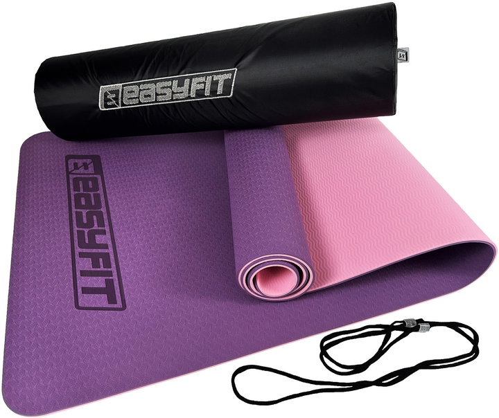 Набор Коврик для йоги и фитнеса EasyFit EF-1924s-VP TPE+TC ECO-Friendly ...