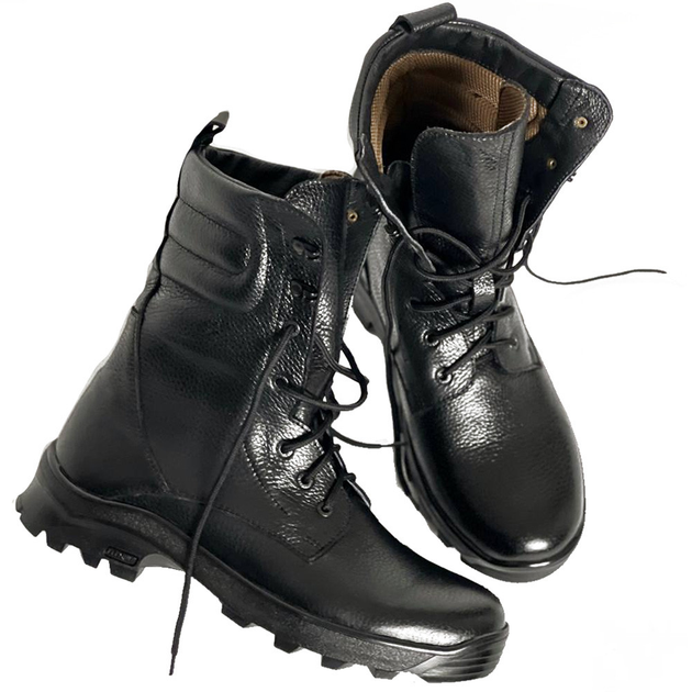 Ботинки Ястреб с мембраной AirTex до -15°C / Водоотталкивающие кожаные Берцы черные размер 37 - изображение 1