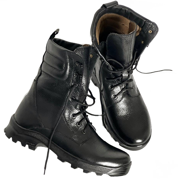 Ботинки Ястреб с мембраной AirTex до -15°C / Водоотталкивающие кожаные Берцы черные размер 49 - изображение 1