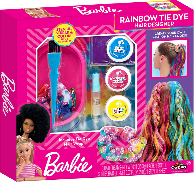Набір Barbie Rainbow Tie-Dye Hair Designer для фарбування волосся (884920340503) - зображення 1