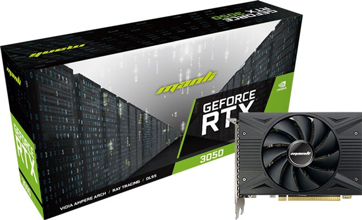 Видеокарта Manli PCI-Ex GeForce RTX 3050 8GB GDDR6 (128bit) (1777/14000) (1 x HDMI, 1 x DisplayPort, 1 x DVI-D) (N64030500M15800) - изображение 5