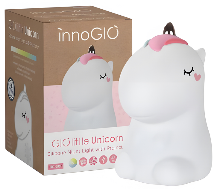 Lampka nocna silikonowa Innogio Little Unicorn ING-200 (5903317816010) - obraz 1