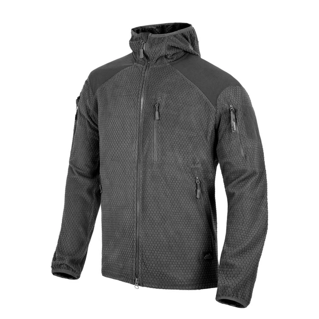 Кофта флісова Helikon-Tex Alpha Hoodie Jacket Grid Fleece Black L - изображение 1