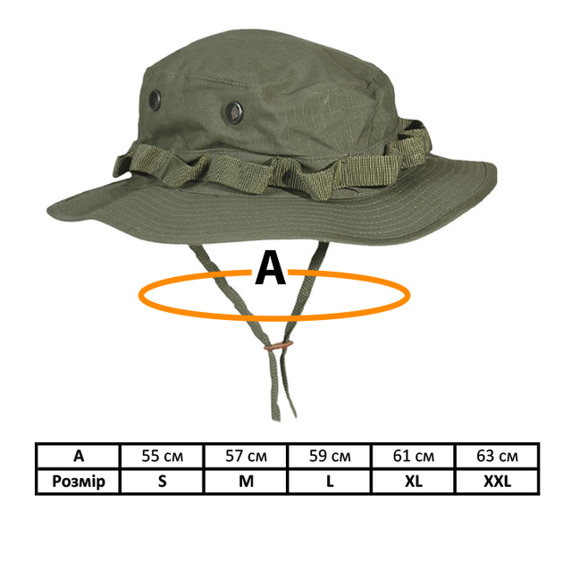 Панама тактична MIL-TEC US GI Boonie Hat Olive, XL - изображение 2