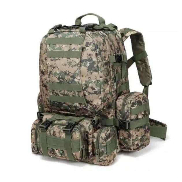 Рюкзак тактичний Tactical Backpack B08 Штурмовий похідний військовий з підсумками 55 л Піксель - зображення 2