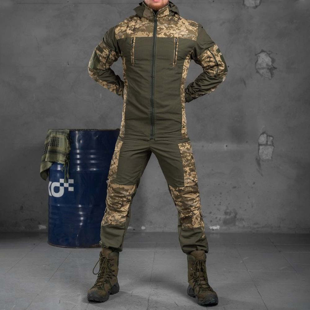 Легкий мужской Костюм Горка Куртка с капюшоном + Брюки / Полевая Форма саржа пиксель размер S - изображение 1