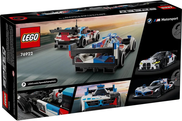 Zestaw klocków Lego Speed Champions Samochody wyścigowe BMW M4 GT3 i BMW M Hybrid V8 676 elementów (76922) - obraz 1