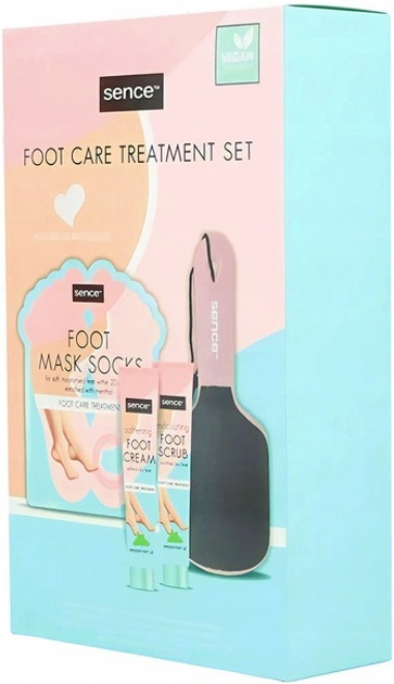 Набір косметики для догляду Sence Foot Care Крем для ніг 100 мл + Скраб для ніг 100 мл + Маска для ніг 2 x 20 мл + Пилка для педикюру (8720701038912) - зображення 2