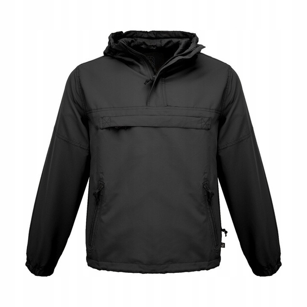 Тактична куртка анорак Brandit Summer Windbreaker, водонепроникна літня вітровка, чорний M - зображення 2