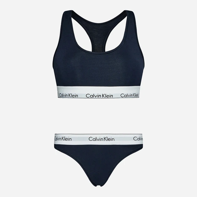 Komplet bielizny damskiej (biustonosz + majtki stringi) Calvin Klein Underwear 000QF6703E-0PP XS Granatowy (8720107899254) - obraz 3