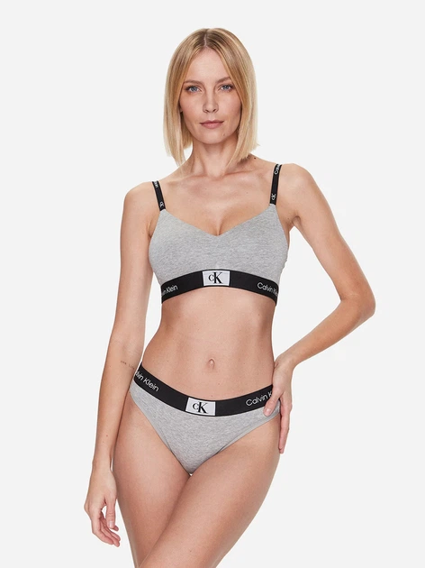 Biustonosz damski bez fiszbin Calvin Klein Underwear 000QF7218E-P7A L Szary (8720107348028) - obraz 3