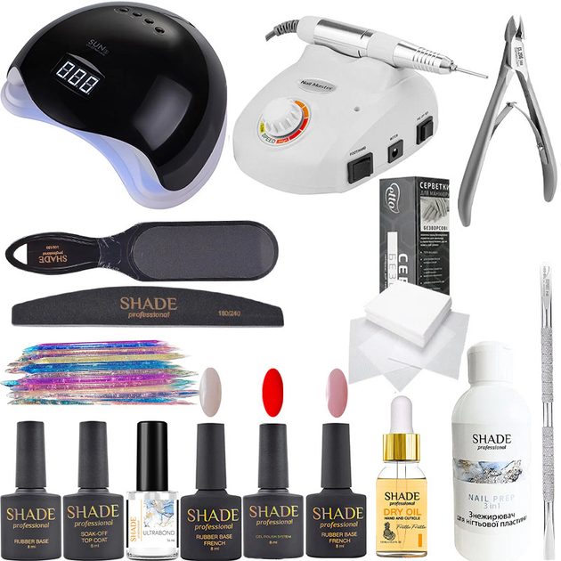 Стартовый набор для маникюра и гель лака Shade Professional 14 ...