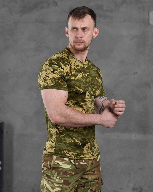 Тактическая мужская потоотводящая футболка с Гербом Украины M пиксель (86494) - изображение 2