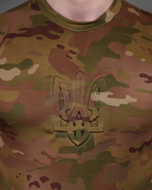Тактична чоловіча потовідвідна футболка з Гербом України XL мультикам (86496) - зображення 2