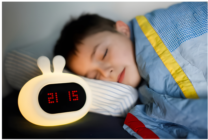 Lampka nocna silikonowa z budzikiem Innogio Rabbit GIO-135 (5903317816423) - obraz 6