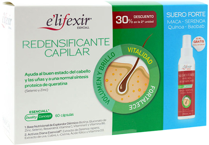 Набір Phergal Elifexir Esencial Pack Redensifying 60 Capsules + Serum 35 мл (8429449103127) - зображення 1