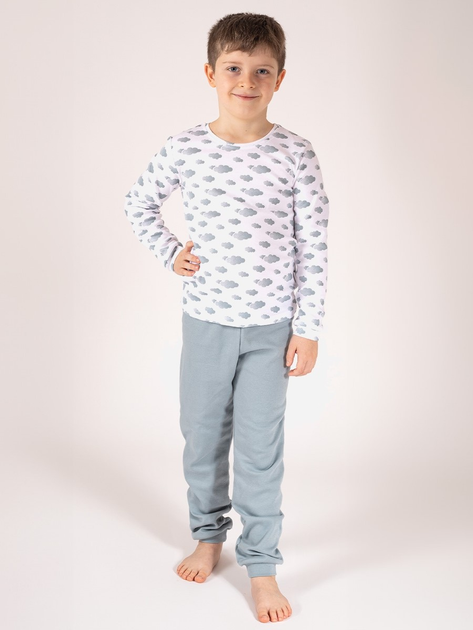 Дитяча піжама для хлопчика Nicol 205036 98 см Білий/Сірий (5905601015253) - зображення 1