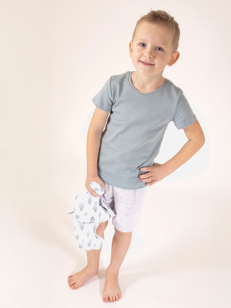 Дитяча літня піжама для хлопчика Nicol 205037 116 см Білий/Сірий (5905601015383) - зображення 1