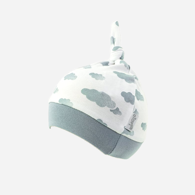 Дитяча шапочка-вузлик для новонароджених для хлопчика Nicol 205054 74 см Білий/Сірий (5905601015499) - зображення 2