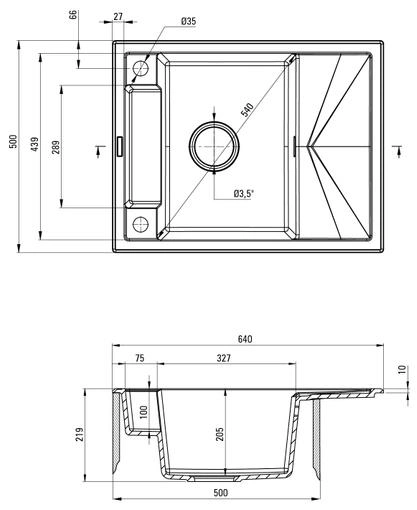 Кухонна мийка Deante Magnetic 640х500х219 мм (ZRM_N11A) - зображення 2
