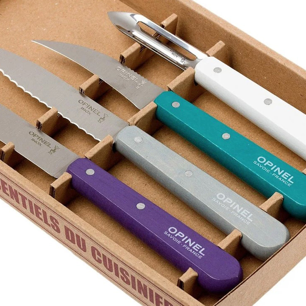 Набір кухонних ножів Opinel Les Essentiels Art Deco (4 предмети), 4 кольори - зображення 2